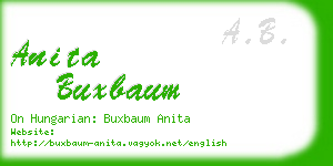 anita buxbaum business card